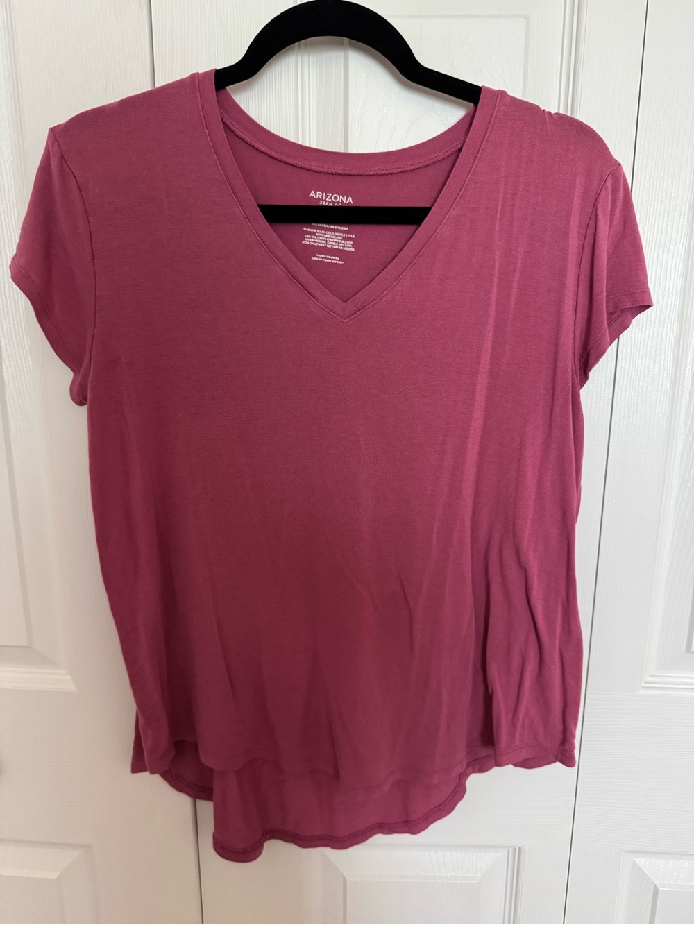 Arizona Jean Company Short Sleeve V-Neck Top - Rose